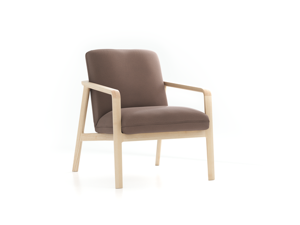Fauteuil Ketil, Wollstoff Kaland Torf (70), Esche