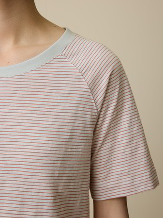 Shirt aus Bio-Baumwolle, eisblau/erdbeere ringel