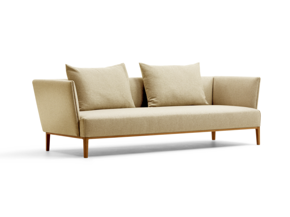 Lorea 3er-Sofa, Eiche, mit Bezug Wollstoff Stavang Sand