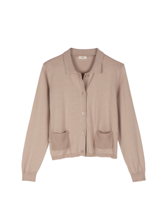 Strickjacke aus Bio-Baumwolle, sand
