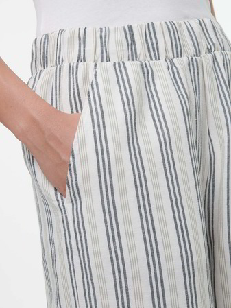 Hose aus Bio-Leinen und Baumwolle, 60 multistreif grün
