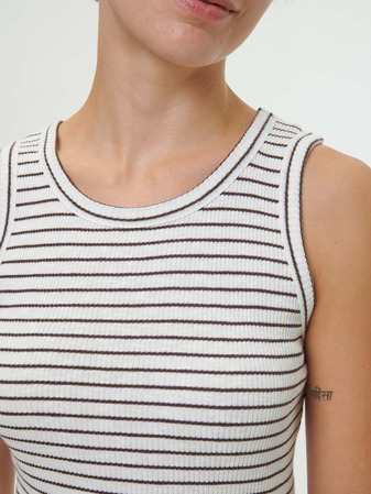 Top aus Bio Baumwolle, ringel kakao/offwhite