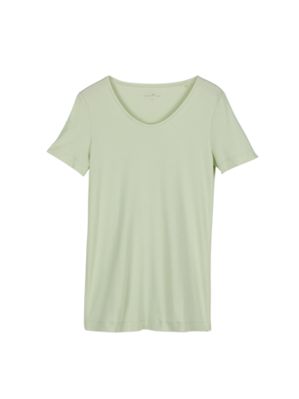 Kurzarmshirt aus Bio Baumwolle, jade