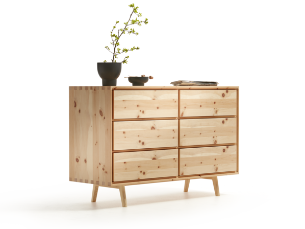 Sideboard Tesoro mit 6 Laden, Zirbe