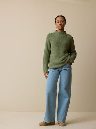 Pullover aus Alpakawolle, salbei melange