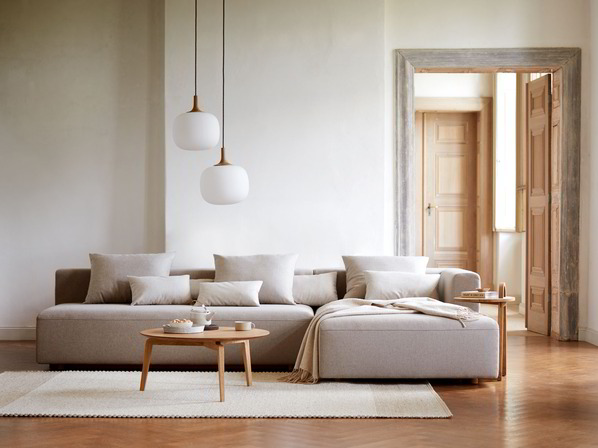 Hinweis: Abbildung Lounge-Sofa Sereno mit Schlaffunktion. Buche, Wollstoff Tano Natur