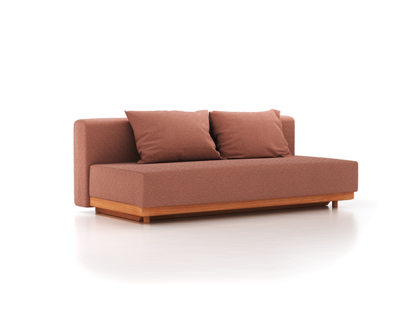 Schlafsofa Nebo B200 x T108 x H72, Sitzhöhe 42cm/Sitztiefe 85cm, inkl. 2 Kissen (80 x 55cm), Wollstoff Elverum Ziegel (85), Buche