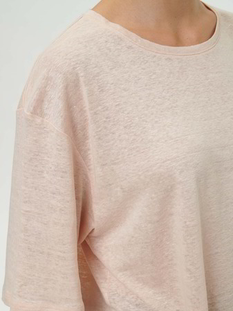 Kurzarmshirt aus Bio Leinen, pfirsich pastell