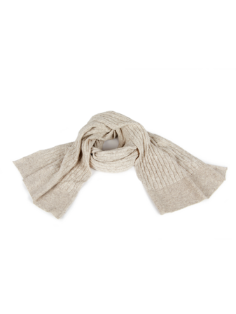 Strickschal aus Bio-Baumwolle und Wolle, sand melange