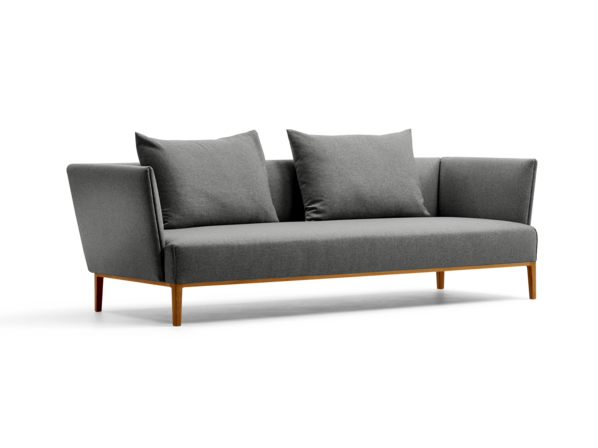 Lorea 3er-Sofa, Eiche, mit Bezug Wollstoff Stavang Stein