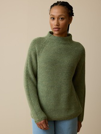 Pullover aus Alpakawolle, salbei melange