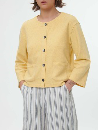 Sweatjacke aus Bio Baumwolle/Hanf, zitronensorbet
