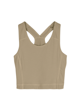 Yogatop aus Bio Baumwolle, light khaki