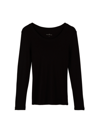 Langarmshirt, schwarz