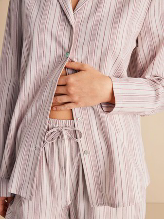 Pyjamahemd, streifen rose