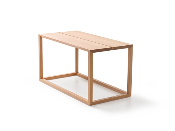 Beistelltisch Contorno, B 76 x T 38 x H 40 cm, Buche