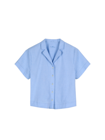 Bluse aus Bio-Baumwolle, himmelblau seersucker