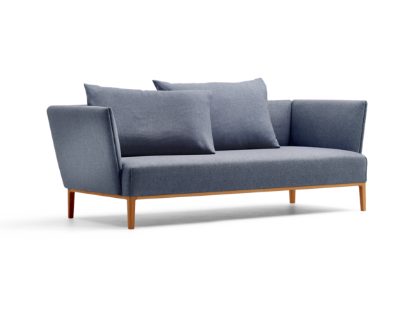 Lorea 2er-Sofa, Buche, mit Bezug Wollstoff Elverum Ozean