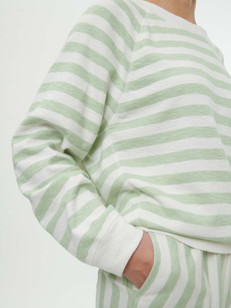 Sweater aus Bio Baumwolle, pastellgrün/weiss ringel