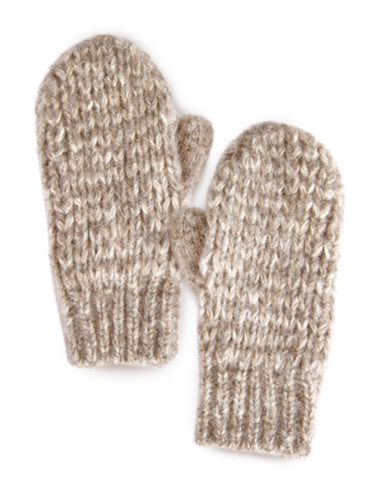 Handschuhe aus Alpakawolle und Baumwolle, grau melange
