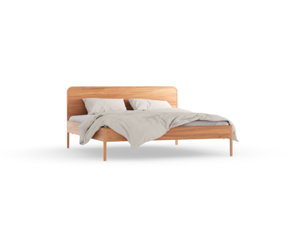 Bett Tenso mit Holzbetthaupt, Kernbuche