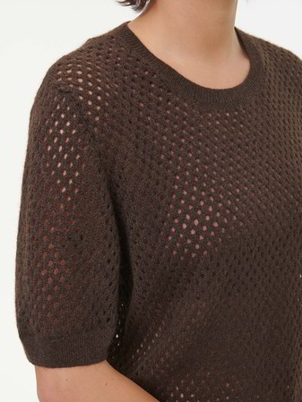 Kurzarmpullover aus Yakwolle, 67 espresso