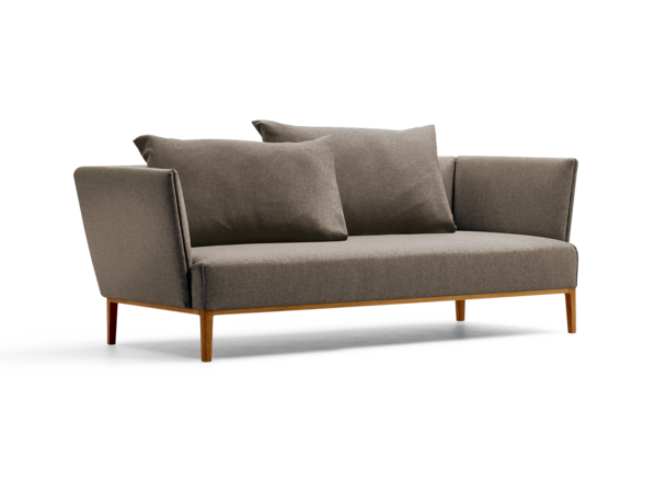 Lorea 2er-Sofa, Eiche, mit Bezug Wollstoff Stavang Torf