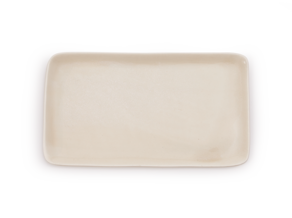 Tablett aus Porzellan, weiß