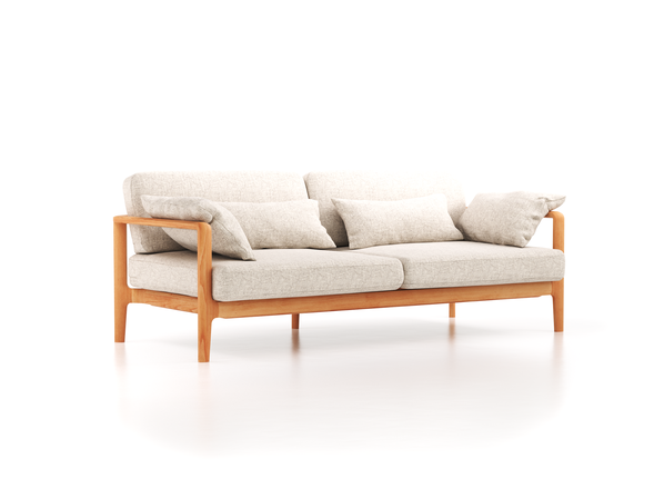 Einzelsofa Linera, Einzelsofa breit, Wollstoff Tano Natur Hell (80), Buche