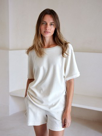 Shirt kurzarm Frottee, natur