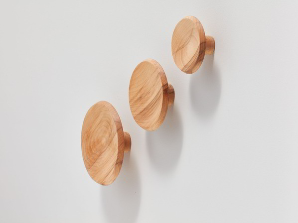 Set Garderobenknopf Punto, je 1 Stk. ø 9 / ø 12 / ø 15 cm, Kernbuche