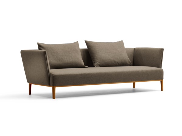 Lorea 3er-Sofa, Eiche, mit Bezug Wollstoff Kaland Torf