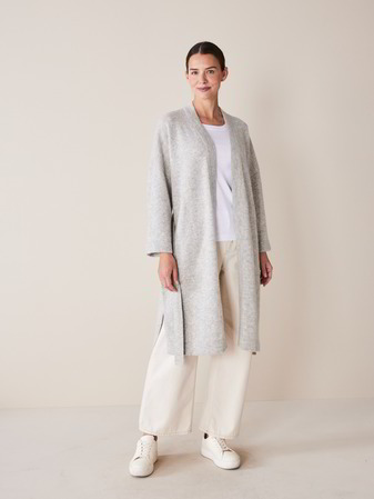 Strickjacke Kimono, grau melange