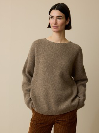 Pullover aus Yak und Kamelhaar, yak fischgrat hasel/kamel