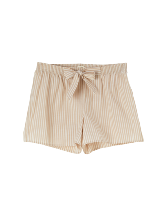 Pyjamahose kurz, sand/natur gestreift