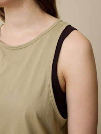 Top aus Bio Baumwolle, light khaki