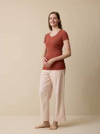 Kurzarmshirt aus Bio Wolle, cranberry