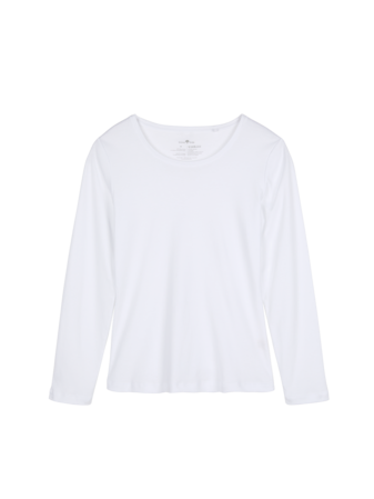 Langarmshirt aus Bio-Baumwolle, weiss