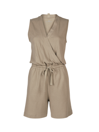 Overall aus Bio-Baumwolle und Leinen, light khaki