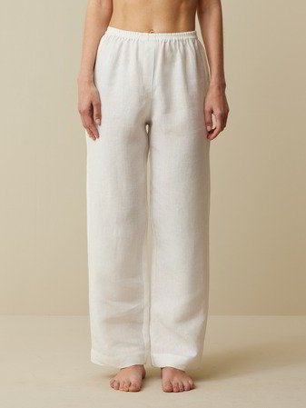 Schlafhose aus Bio-Leinen, offwhite