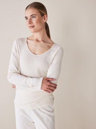 Shirt-Langarm, Baumwolle, natur