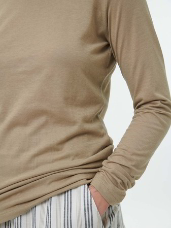 Langarmshirt aus Bio Baumwolle, light khaki