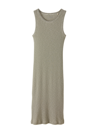 Kleid Rippe, ringel-rippe natur/zypresse
