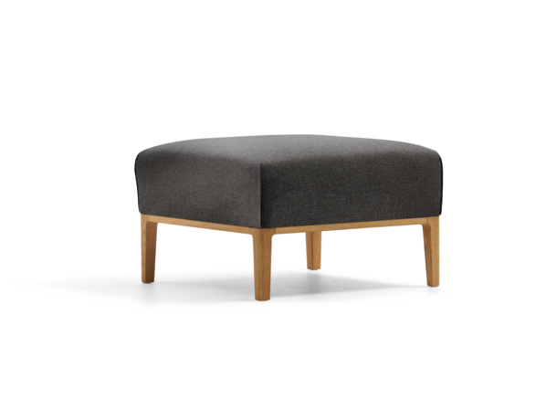 Hocker Lorea, Eiche, mit Bezug Wollstoff Kaland Schiefer
