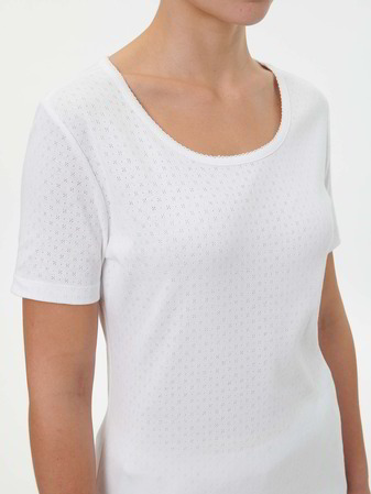 Schlafshirt Kurzarm aus Bio-Baumwolle, 11 weiß