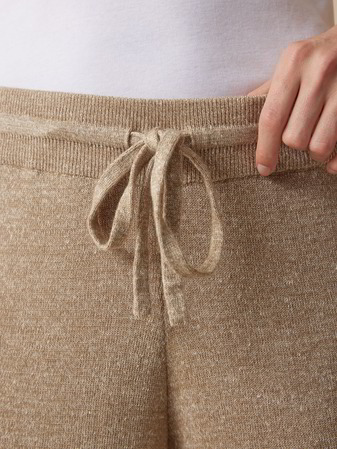 Strickhose aus Bio-Leinen und Wolle, leinen melange