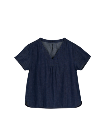 Bluse aus Bio-Baumwolle, dark denim
