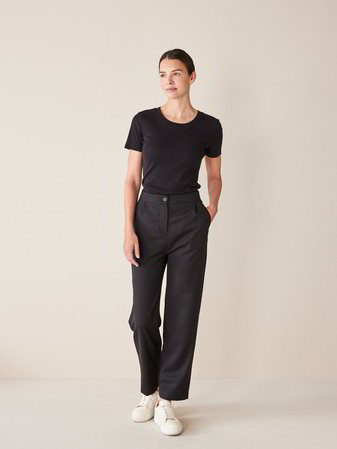 Marlenehose-Cool Wool, schwarz