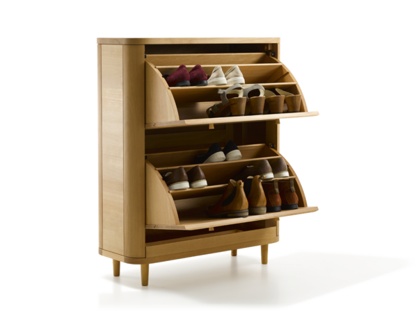 Schuhschrank Tonda mit 2 Klappen, Buche