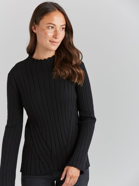 Pullover-Rippe, schwarz